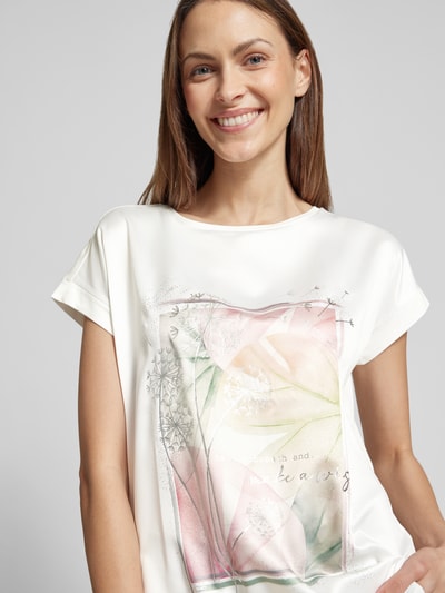 Christian Berg Woman T-Shirt aus Viskose-Mix mit Rundhalsausschnitt Offwhite 3