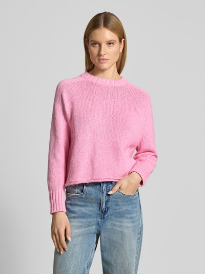 Marc O'Polo Oversized Strickpullover aus Baumwoll-Mix Pink 4
