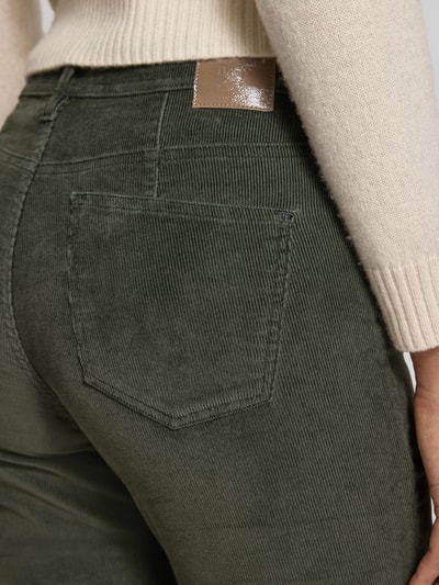 Brax Spodnie sztruksowe o kroju slim fit z mieszanki bawełny model ‘Mary’ Ciemnozielony 3