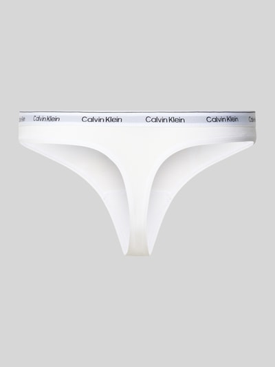 Calvin Klein Underwear Stringi z wyhaftowanym logo w zestawie 5 szt. model ‘Modern’ Czarny 3