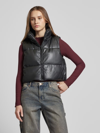 Only Bodywarmer van imitatieleer van Only, model 'ELSIE' Zwart - 4