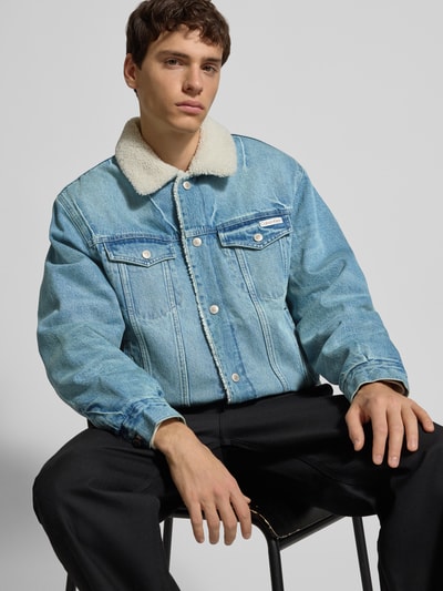 Calvin Klein Jeans Jeansjacke mit Knopfleiste Hellblau 3