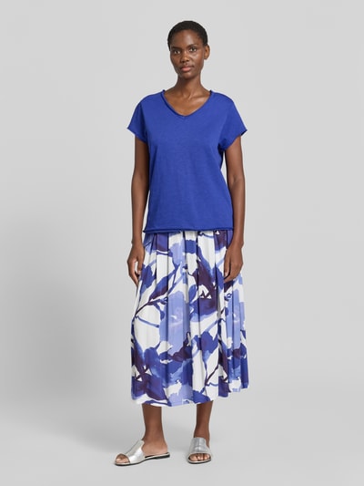 Smith and Soul T-Shirt mit Rollsaum und V-Ausschnitt Royal 1