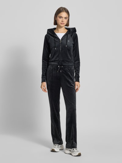 Juicy Couture Bluza rozpinana z obszyciem kamieniami stras model ‘MADISON’ Czarny 1