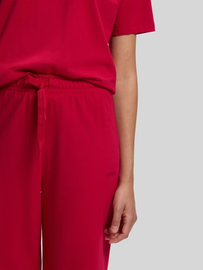BOSS Loose Fit Pyjama-Hose aus Baumwoll-Mix Bordeaux 3