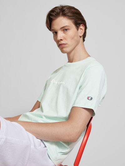 CHAMPION Oversized T-Shirt mit Label-Print Hellgruen 3