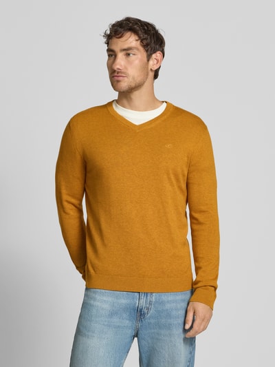 Tom Tailor Regular fit pullover van puur katoen  Mosterdgeel - 4