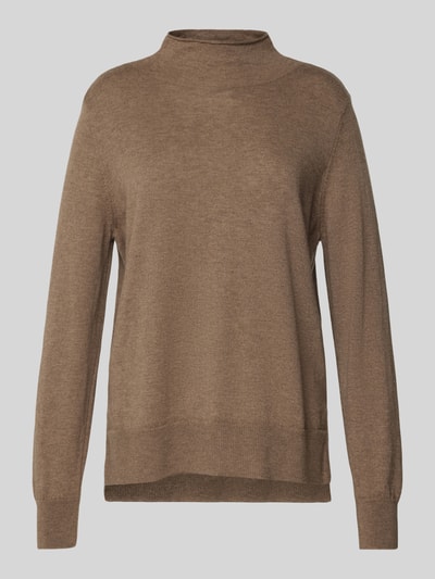 MAERZ Muenchen Wollpullover mit Stehkragen Mud Melange 1