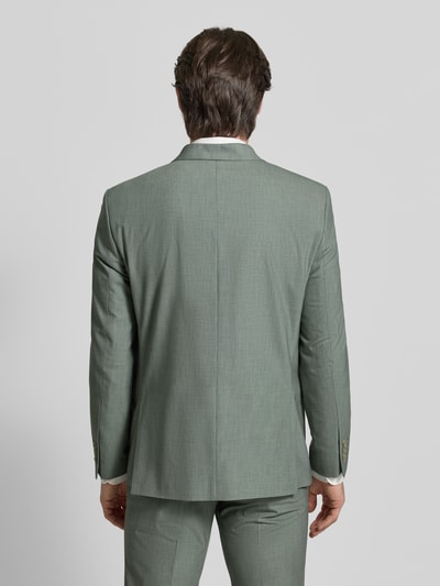Mężczyzna nosi Regular Fit Anzugjacke mit Viskose-Mix von HECHTER PARIS, jasnoszary, gładka tekstura, widok całej sylwetki od tyłu.