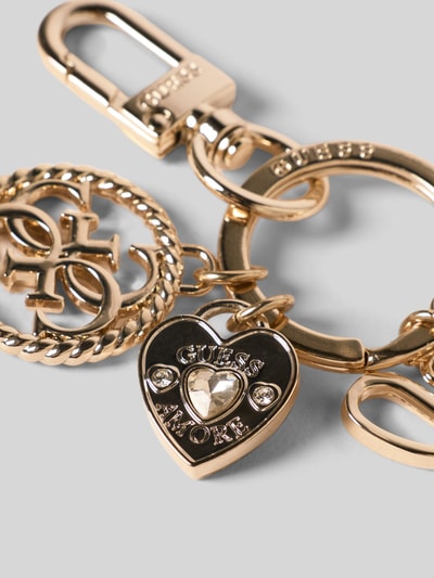 Guess Sleutelhanger met labelapplicaties Goud gemêleerd - 2