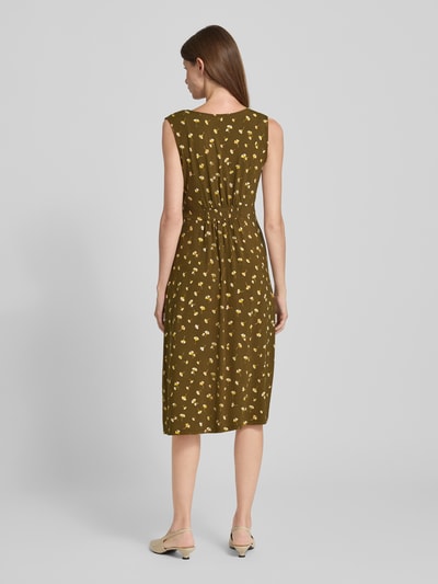 Zero Knielanges Kleid mit V-Ausschnitt Khaki 5