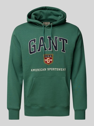 Gant Bluza z kapturem z nadrukiem z logo Miętowy 2