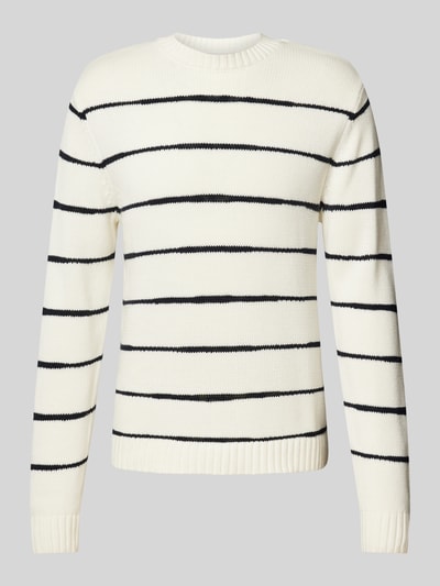 Casual Friday Strickpullover mit gerippten Abschlüssen Modell 'KARL' Offwhite 2