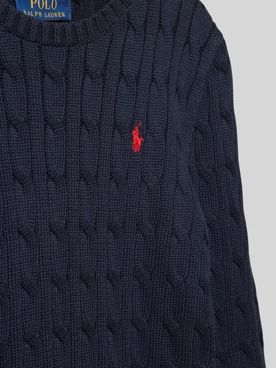 Polo Ralph Lauren Teens Strickpullover mit Label-Stitching Marine 2