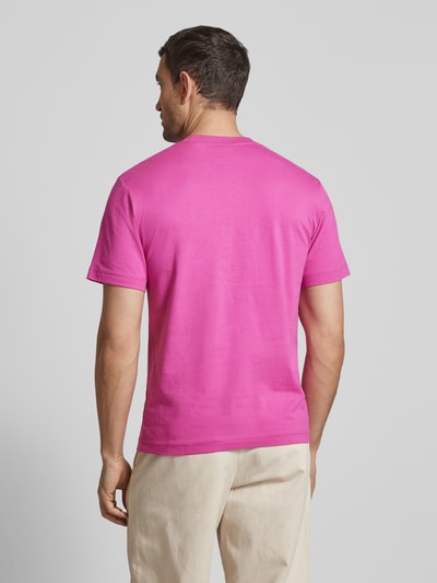 Lacoste T-shirt met labelpatch Felroze - 5