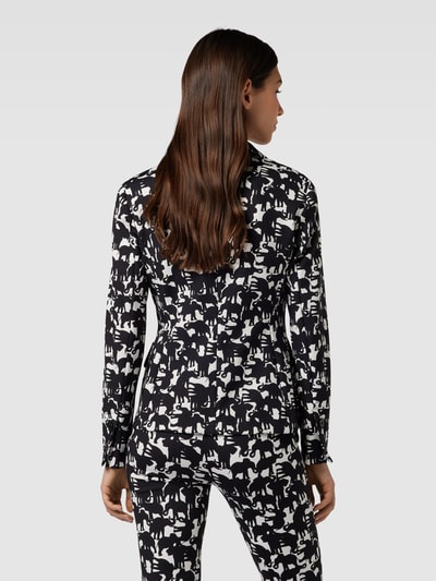 Marc Cain Blazer met all-over motiefprint Zwart - 5