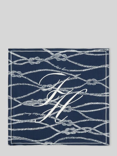 Tommy Hilfiger Sjaal van pure zijde met logoprint Blauw - 2