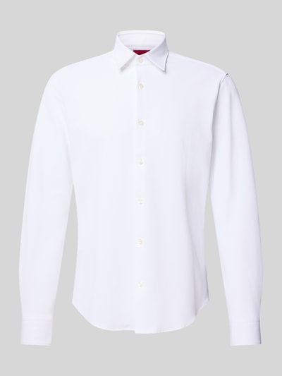 HUGO Slim Fit Businesshemd in Struktur-Optik Modell 'ERMO' Weiss 2