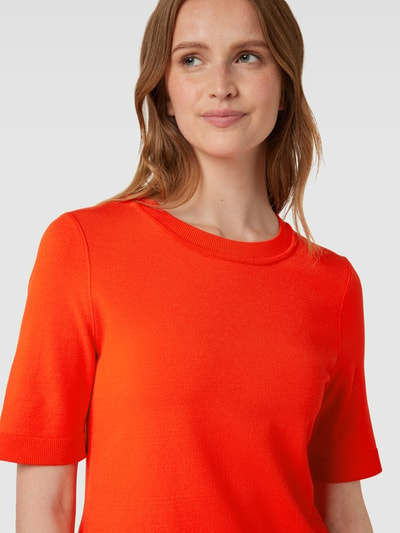 Marc Cain Gebreid shirt met labelapplicatie, model 'ADDITIONS' Lichtrood - 3