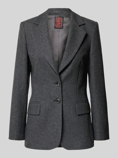 Stefanel Regular Fit Blazer mit Pattentaschen Mittelgrau 2