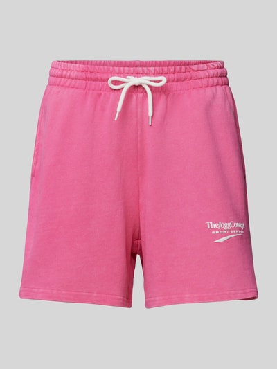 TheJoggConcept Regular fit sweatshorts met labelprint, model 'SALLI' Felroze - 2