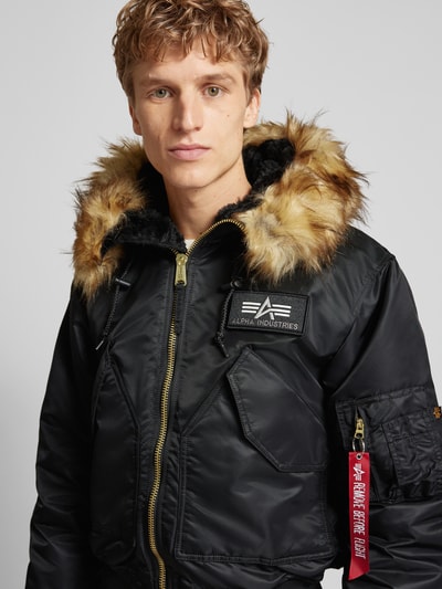 Alpha Industries Bomberjack met labeldetail Zwart - 3