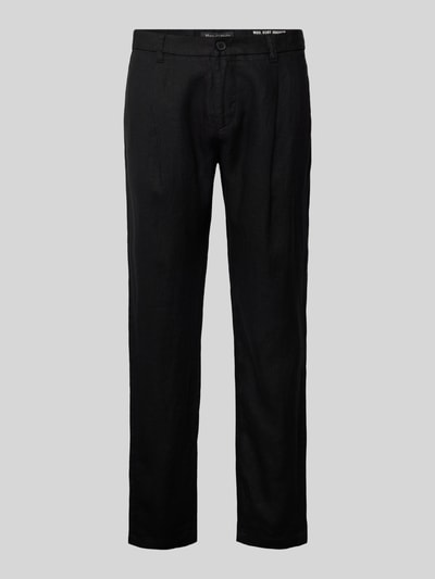 Marc O'Polo Tapered Leinenhose mit Bundfalte Modell 'OSBY JOGGER' Black 2