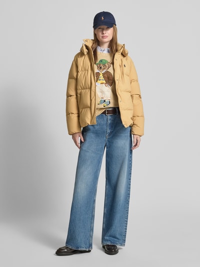 Polo Ralph Lauren Daunenjacke mit Logo-Stitching und Brusttasche Camel 1