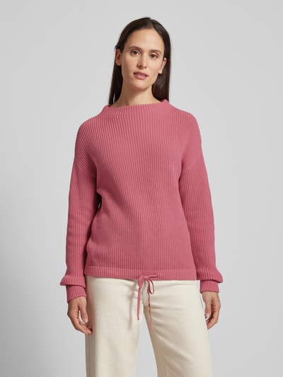 Jake*s Casual Strickpullover mit Stehkragen Altrosa 4