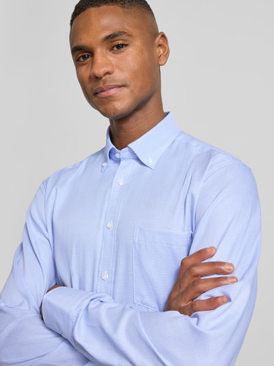 SEIDENSTICKER REGULAR FIT Regular fit zakelijk overhemd van katoen met button-downkraag Koningsblauw - 3