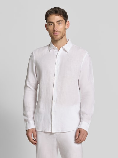 MCNEAL Leinenhemd mit Kentkragen Weiss 4