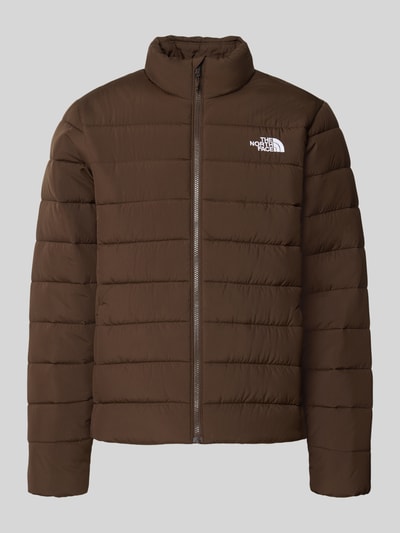 Produktfoto, braune Regular Fit Jacke in Stepp-Optik Modell 'ACONCAGUA' von The North Face mit Stehkragen und Logo-Stitching, glatte Textur