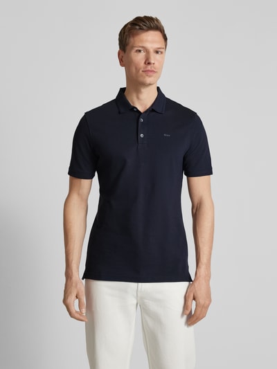 Brax Regular Fit Poloshirt mit Label-Print Modell 'Pete' Marine 4