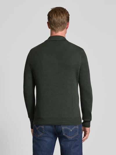 GRAN SASSO Strickpullover aus Schurwolle mit Umlegekragen und V-Ausschnitt Oliv 5