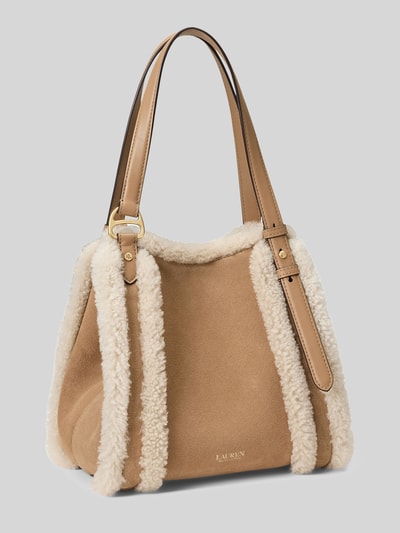 Lauren Ralph Lauren Henkeltasche mit Lammfellvelours-Details Modell 'TASHA' Camel 3