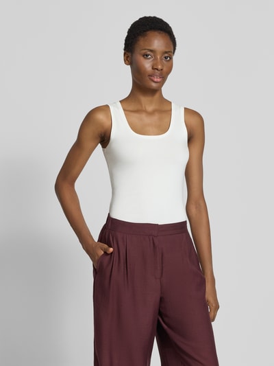OPUS Tanktop van een mix van katoen en elastaan Offwhite - 4