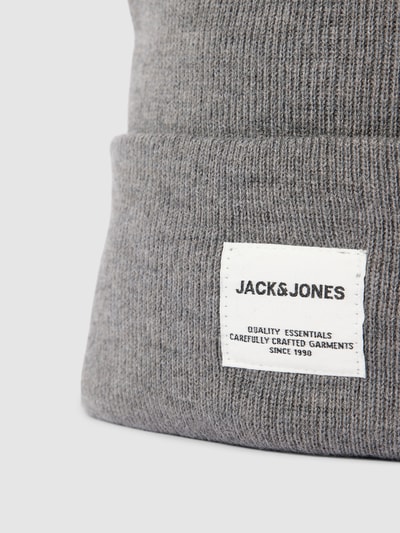 Jack & Jones Czapka beanie w jednolitym kolorze z szerokim brzegiem Średnioszary melanż 2