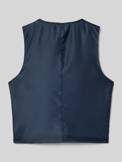 Produktfoto, Regular Fit Weste aus Viskose-Mix von s.Oliver RED LABEL in Dunkelblau mit glatter Textur, unifarbene Rückansicht