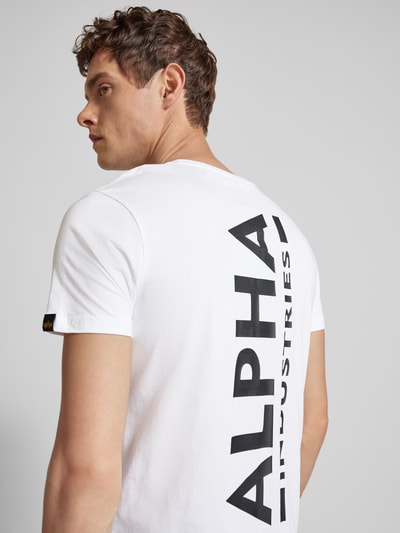 Alpha Industries T-shirt z nadrukiem z logo Biały 3