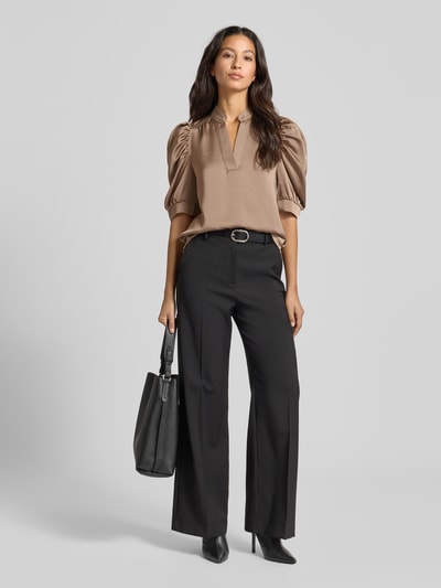 Neo Noir Regular Fit Blusenshirt mit Puffärmeln Modell 'Roella' Hellbraun 1