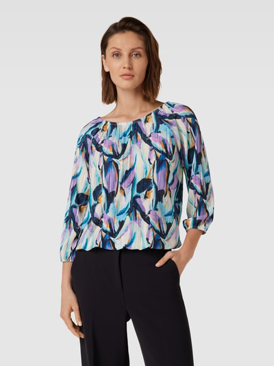 Christian Berg Woman Blouseshirt met all-over motief Donkerblauw - 4