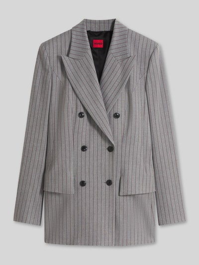 HUGO Regular Fit Longblazer mit Viskose-Anteil Modell 'Ankati' Mittelgrau 1