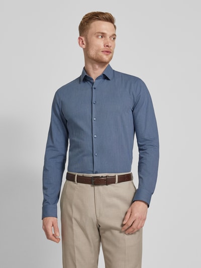 OLYMP No. Six Slim fit zakelijk overhemd met kentkraag Marineblauw - 4