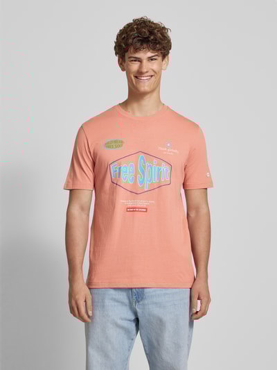 CHAMPION T-shirt met labeldetails Abrikoos - 4