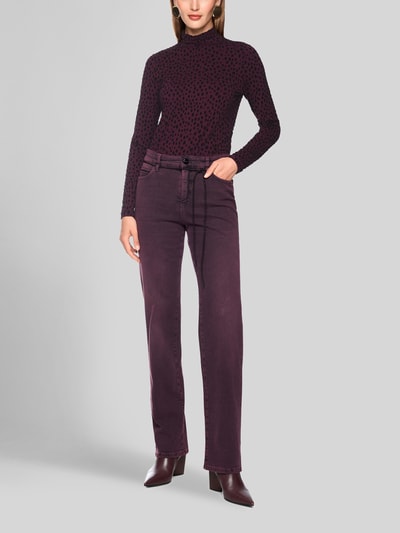 Marc Cain Langarmshirt mit Mock Neck Bordeaux 1