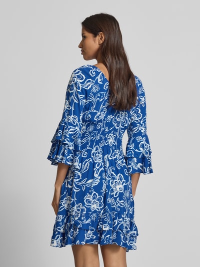 Apricot Minikleid mit Volants Blau 5