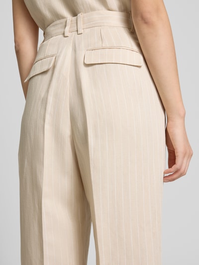 Bash Spodnie z zakładkami w pasie o kroju regular fit w kant model ‘PEANUT’ Beżowy 3