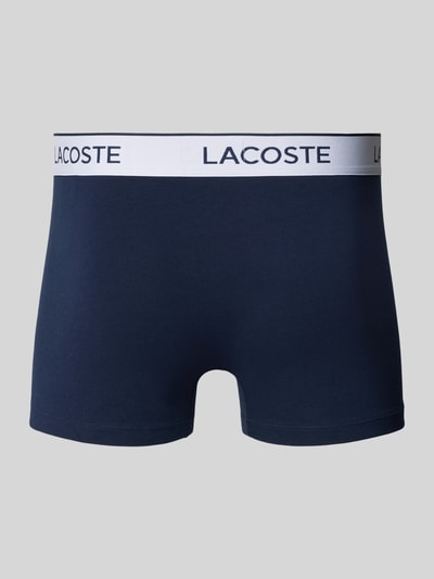 Produktfoto, Slim Fit Trunks aus Baumwoll-Mix in 3er-Pack von Lacoste in Optik: Unifarben, elastischer Label-Bund, Materialverarbeitung: Stretch.