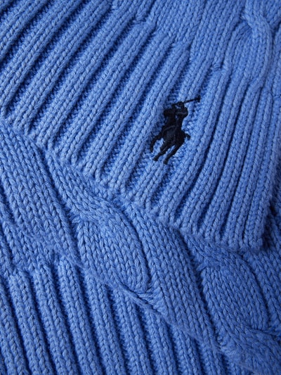 Polo Ralph Lauren Schal mit Zopfmuster Bleu 3