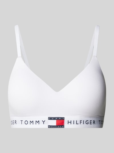 TOMMY HILFIGER Push-up-Bralette aus Baumwoll-Mix mit elastischem Label-Bund Modell 'HERITAGE' Weiss 1